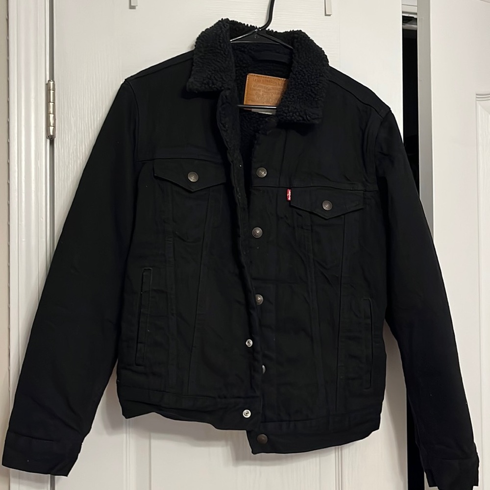 Women’s black Levi Jean jacket
